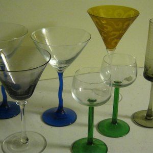 7 Bar glasses wine champagne